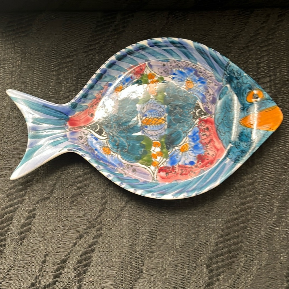Greek Psari (fish) Handmade Plate by Skyros in Greece